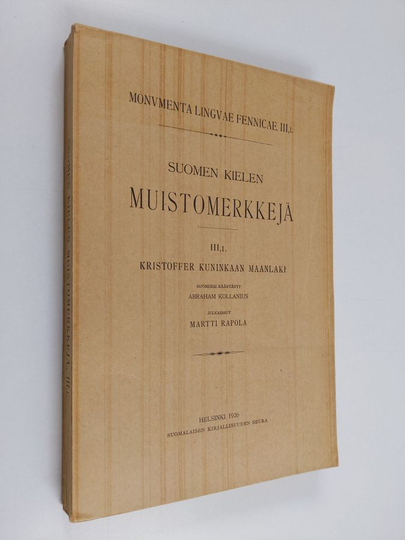 Suomen kielen muistomerkkejä 3,1 - Kristoffer kuninkaan maanlaki