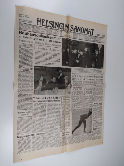 Helsingin sanomat 39/1947 - Rauhansopimuksemme allekirjoitetaan klo 16 aikaan