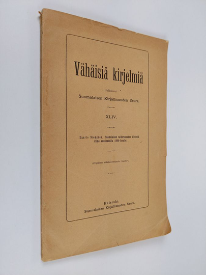 Kaarlo Nieminen : Vähäisiä kirjelmiä XLIV : Suomalaisen taiderunouden kielestä viime vuosisadalla (1890-luvulle)