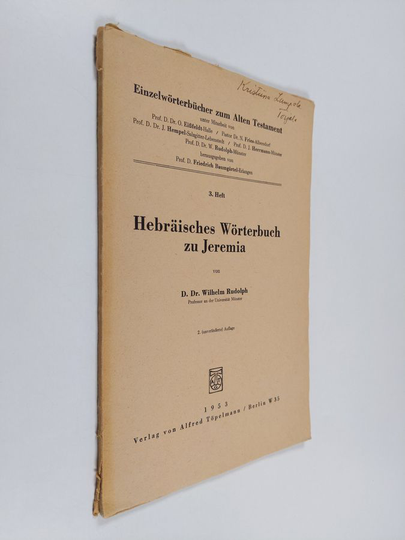 Wilhelm Rudolph : Hebräisches Wörterbuch zu Jeremia