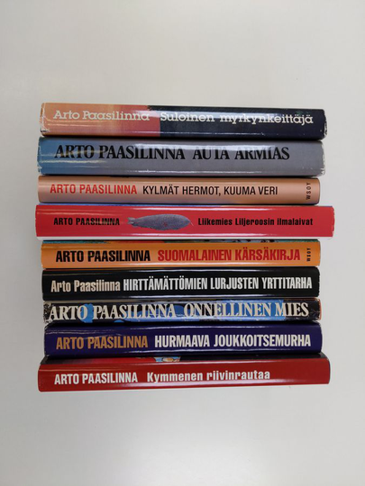 Arto Paasilinna : Arto Paasilinna -setti (9 kirjaa): Liikemies Liljeroosin ilmalaivat ; Suomalainen kärsäkirja ; Hirttämättömien lurjusten yrttitarha
