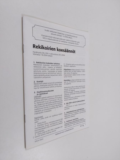 Rekikoirien koesäännöt