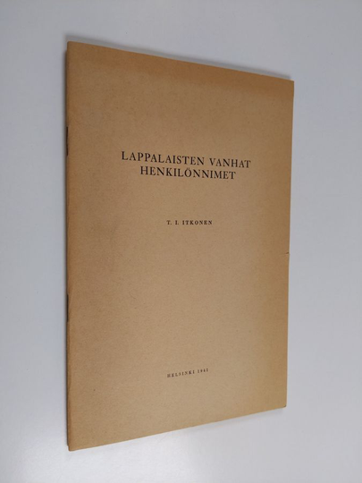 T. I. Itkonen : Lappalaisten vanhat henkilönnimet